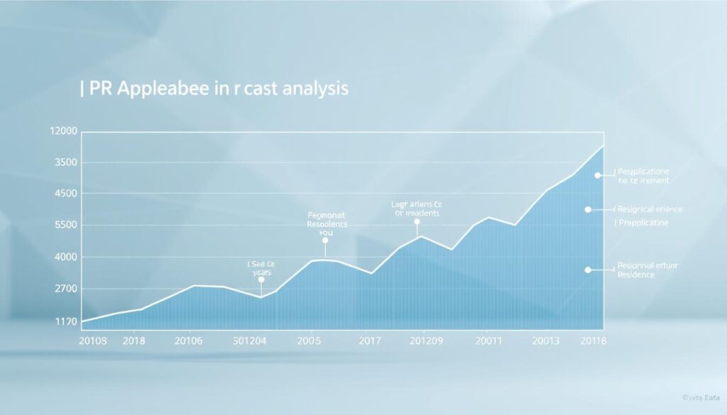 A data-driven trend analysis of permanent residence applications, showcased through a meticulously crafted visualization. In the foreground, a sleek, minimalist graph tracks the fluctuations in PR application volumes over the years, rendered in a cool, neutral color palette. The middle ground features strategically placed data points and annotations, providing crucial insights into the ebb and flow of the permanent residence landscape. In the background, a subtle, geometric pattern echoes the analytical nature of the subject matter, while soft, indirect lighting lends a sense of authority and professionalism to the overall composition. The result is a visually striking, yet informative image that effectively communicates the key trends and dynamics of permanent residence applications. A data-driven trend analysis of permanent residence applications, showcased through a meticulously crafted visualization. In the foreground, a sleek, minimalist graph tracks the fluctuations in PR application volumes over the years, rendered in a cool, neutral color palette. The middle ground features strategically placed data points and annotations, providing crucial insights into the ebb and flow of the permanent residence landscape. In the background, a subtle, geometric pattern echoes the analytical nature of the subject matter, while soft, indirect lighting lends a sense of authority and professionalism to the overall composition. The result is a visually striking, yet informative image that effectively communicates the key trends and dynamics of permanent residence applications.