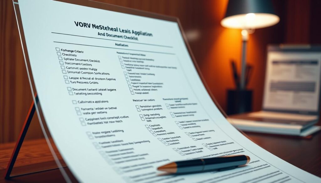 A meticulously organized document checklist for a work permit application, displayed against a warm, professional backdrop. The checklist items are clearly visible, with a clean and minimalist design that emphasizes the important details. The lighting is soft and directional, creating a sense of depth and highlighting the key elements. The overall mood is one of efficiency and attention to detail, perfectly suited for the "Eligibility Criteria and Document Checklist" section of the "Bridging Open Work Permit Canada: Complete BOWP Guide 2025" article. A meticulously organized document checklist for a work permit application, displayed against a warm, professional backdrop. The checklist items are clearly visible, with a clean and minimalist design that emphasizes the important details. The lighting is soft and directional, creating a sense of depth and highlighting the key elements. The overall mood is one of efficiency and attention to detail, perfectly suited for the "Eligibility Criteria and Document Checklist" section of the "Bridging Open Work Permit Canada: Complete BOWP Guide 2025" article.