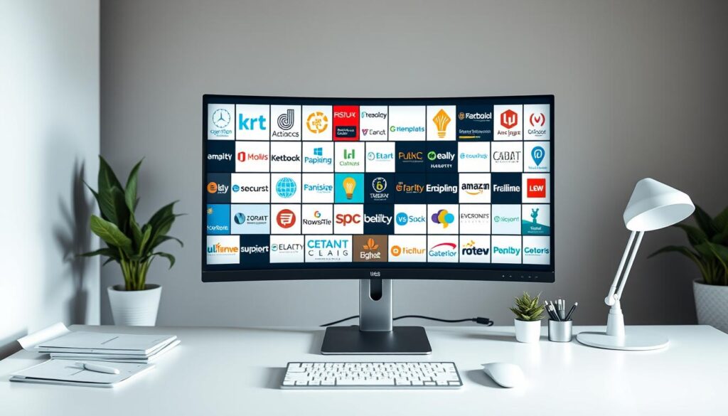 A sleek and minimalist workspace with a modern desktop computer, a large curved monitor, and a clean desk setup. In the background, a collage of specialized job board logos and icons is displayed on the screen, highlighting various niche employment opportunities. The lighting is soft and diffused, creating a professional and focused atmosphere. The camera angle is slightly elevated, giving a bird's-eye view of the workspace, emphasizing the importance of these specialized job boards in the job search process. A sleek and minimalist workspace with a modern desktop computer, a large curved monitor, and a clean desk setup. In the background, a collage of specialized job board logos and icons is displayed on the screen, highlighting various niche employment opportunities. The lighting is soft and diffused, creating a professional and focused atmosphere. The camera angle is slightly elevated, giving a bird's-eye view of the workspace, emphasizing the importance of these specialized job boards in the job search process.